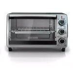 BLACK+DECKER 6-Slice Convection Toaster Oven with Bake, Broil, Toast, and Keep Warm Functions - Black/Stainless Steel thumbnail 2