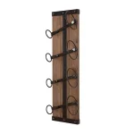 StyleWell 4-Bottle Vertical Wall Mounted Wine Rack, Black and Natural Wood thumbnail 6