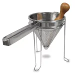 Weston Stainless Steel Cone Strainer and Pestle Set with Chrome Support Stand thumbnail 1