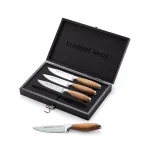 SCHMIDT BROS. Schmidt Brothers Bonded Teak 4-Piece Jumbo Steak Knife Set with Wood Gift Box thumbnail 2