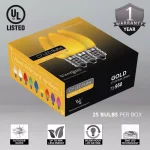 Wintergreen Lighting OptiCore C7 LED Gold Smooth Opaque Christmas Light Bulbs, 25-Pack thumbnail 2