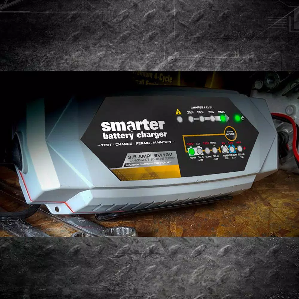 Smartech Products Smarter IC-3500 3.5A Smart Automotive Battery Charger, Maintainer & Repairer for 6V/12V Lead-Acid and Lithium Batteries