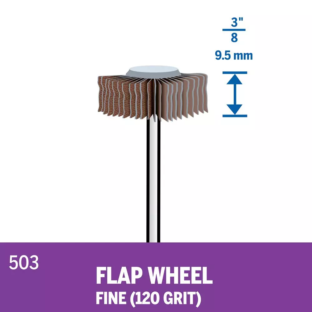 Dremel 3/8 in. 120-Grit Sanding Flapwheel for Wood, Metal, Rubber, and Plastic