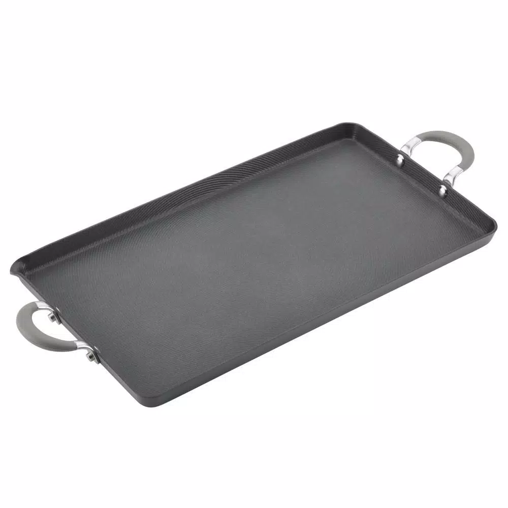 Circulon Elementum Hard-Anodized Nonstick Double Burner Griddle, 10 x 18-Inch, Oyster Gray