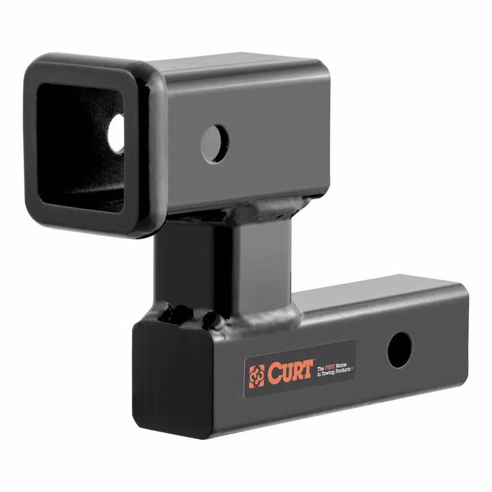CURT 2" Receiver Raised Hitch Extension Adapter, 4-1/4" Rise, 5-1/4" Extension, 350 lbs Tongue Weight