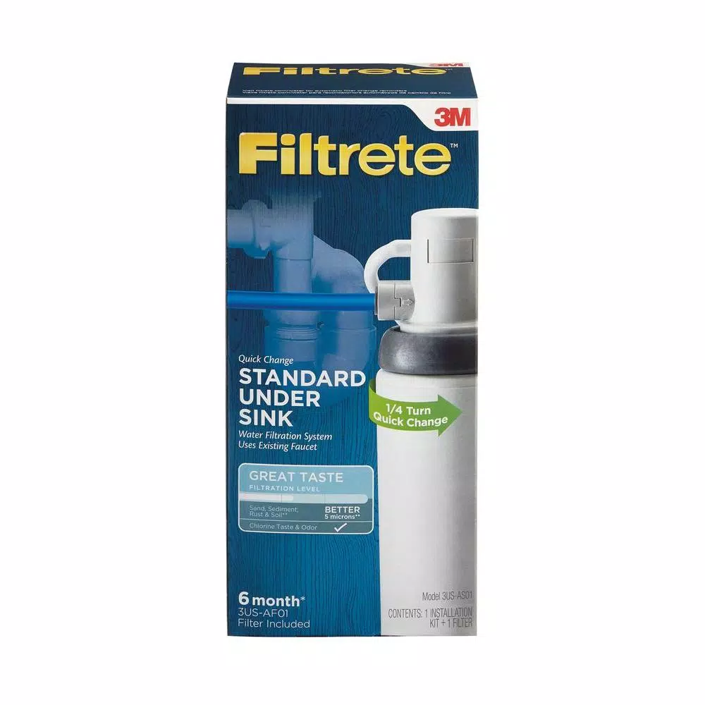 Filtrete Standard Quick Change Under Sink Water Filtration System Replacement Filter Pack