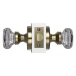 Nostalgic Warehouse Waldorf Crystal Passage Knob, Antique Brass, 2-3/8 in. Backset thumbnail 3