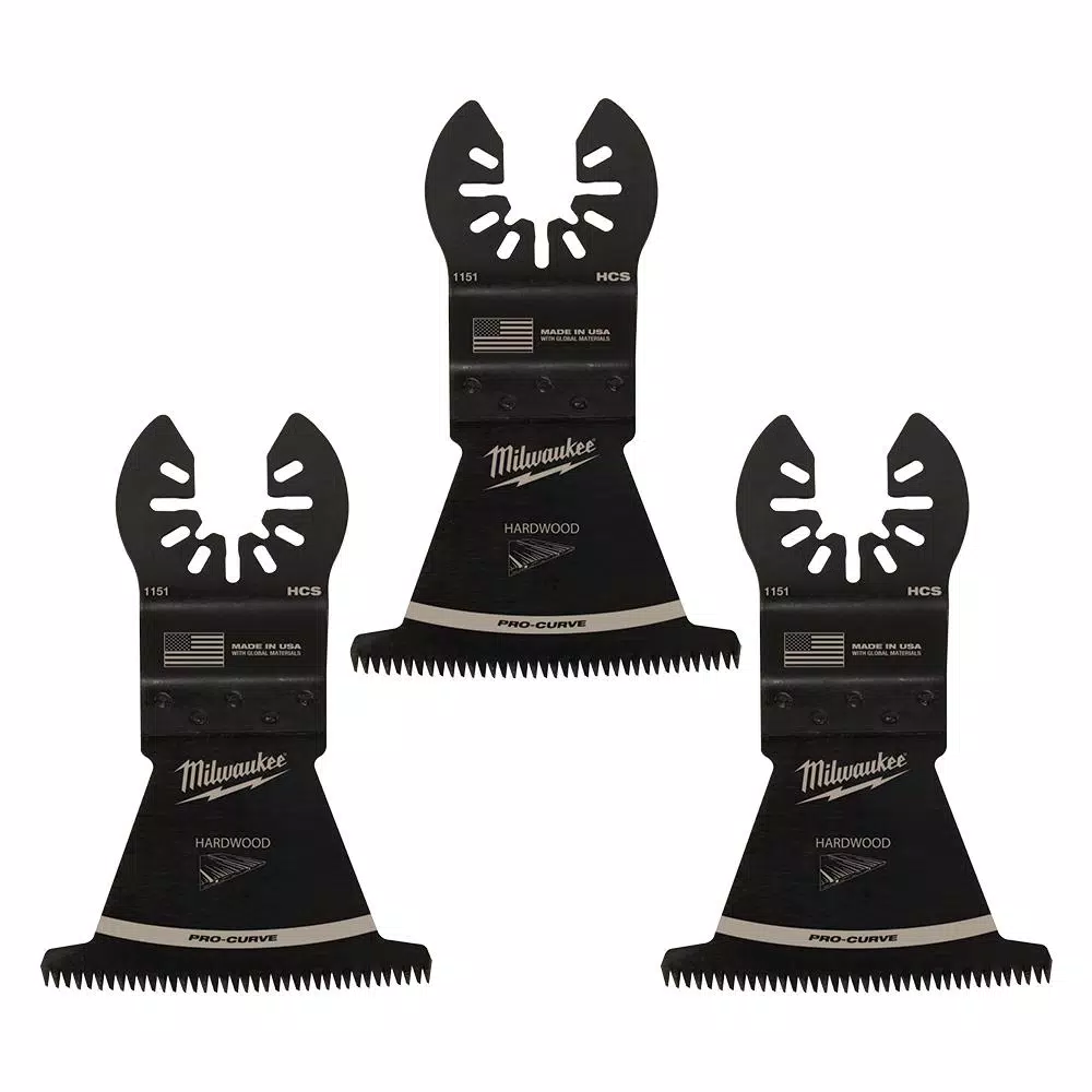 Milwaukee 2-1/2 in. High Carbon Steel Japanese Tooth Hardwood Oscillating Multi-Tool Blade, 3-Pack