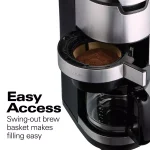 Hamilton Beach 12-Cup Programmable Grind and Brew Coffee Maker, Black thumbnail 5