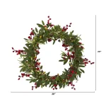Nearly Natural Inc. 20 in. Artificial Olive with Berries Wreath thumbnail 2