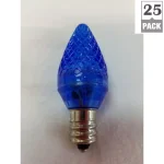 Unbranded C7 Blue LED Light Bulbs, Super Bright Faceted Replacement Lights, 25 Pack thumbnail 2