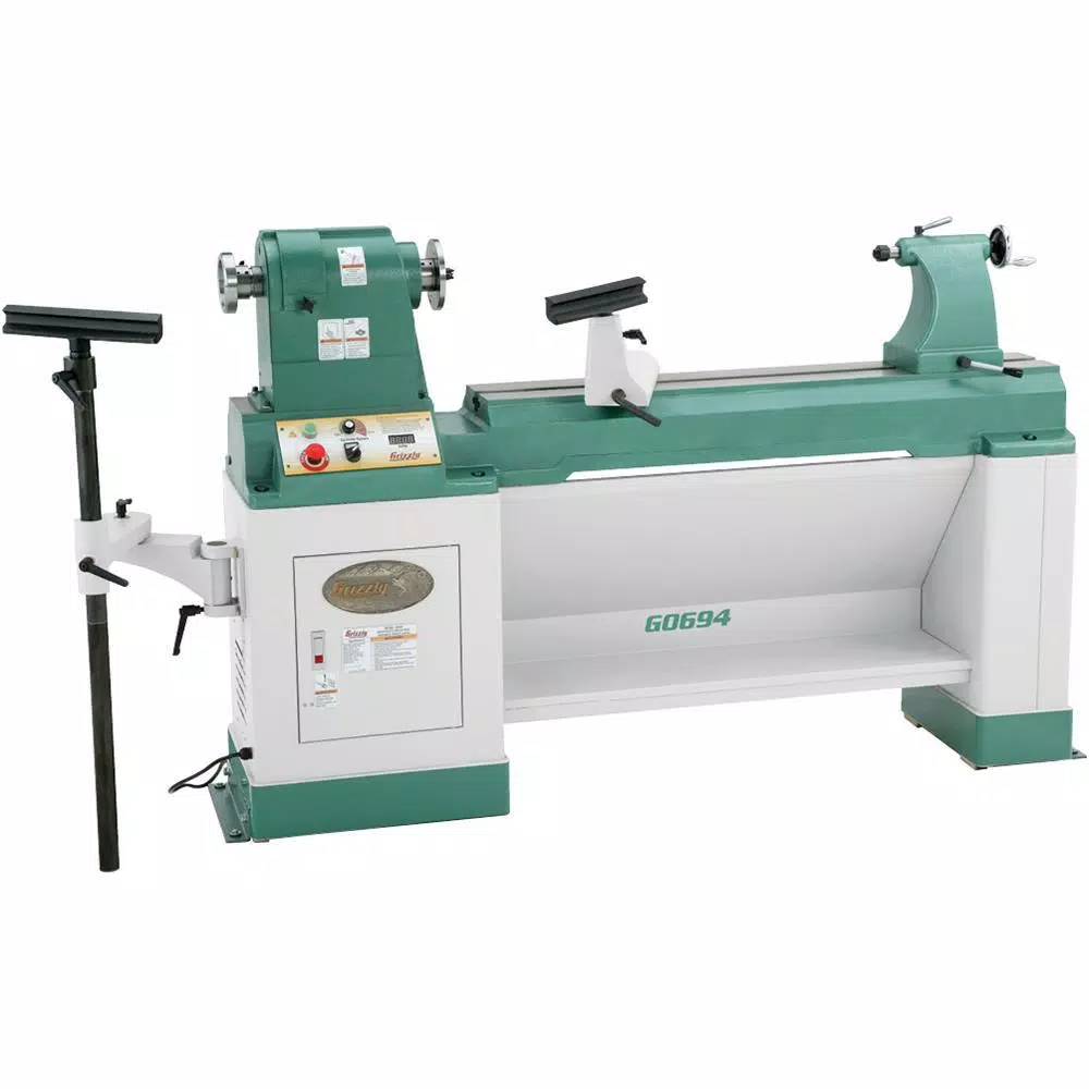 Grizzly Industrial 20 in. x 43 in. Heavy-Duty Variable-Speed Wood Lathe with 3-Phase Motor & Inverter Technology
