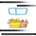 Classic Cuisine 8-Piece Borosilicate Glass Food Storage Container Set with Leak-Resistant Snap Lids thumbnail 4