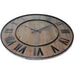 Infinity Instruments Wine Barrel 24 in. Wood and Steel Round Wall Clock thumbnail 3