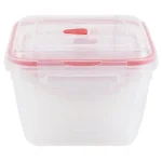 Unbranded 10-Piece Locking Square Plastic Food Storage Container Set with Steam-Vented Lids, Red thumbnail 6