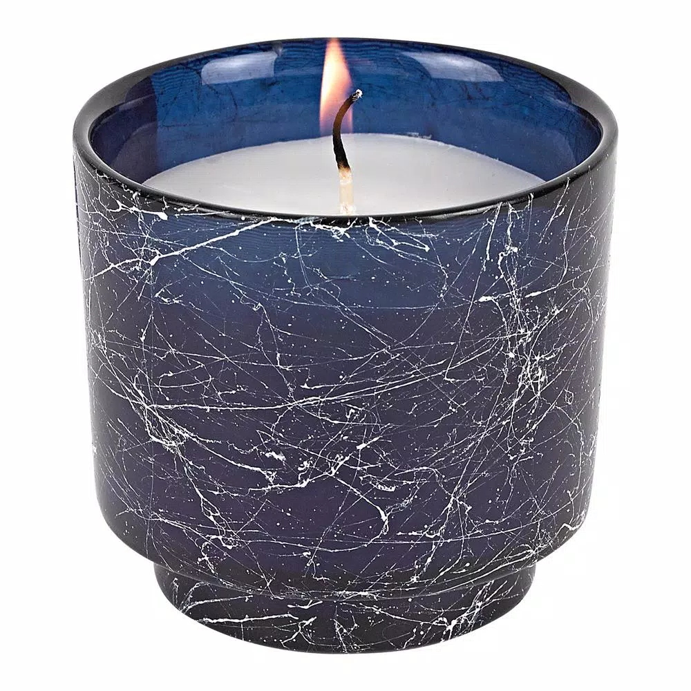 Badash Crystal Badash Handcrafted Cobalt Blue Glass Jar Vanilla Scented Soy Candle