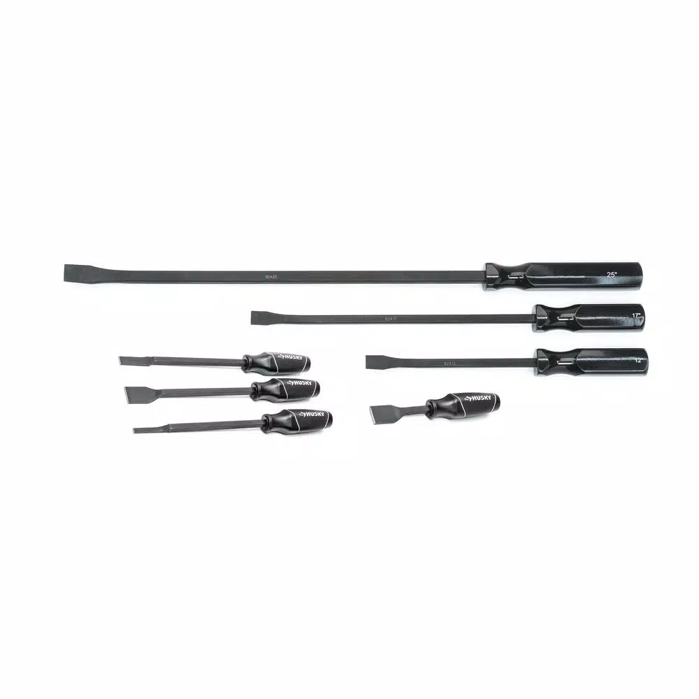 Husky 7-Piece Scraper and Pry Bar Set with Ergonomic Handles