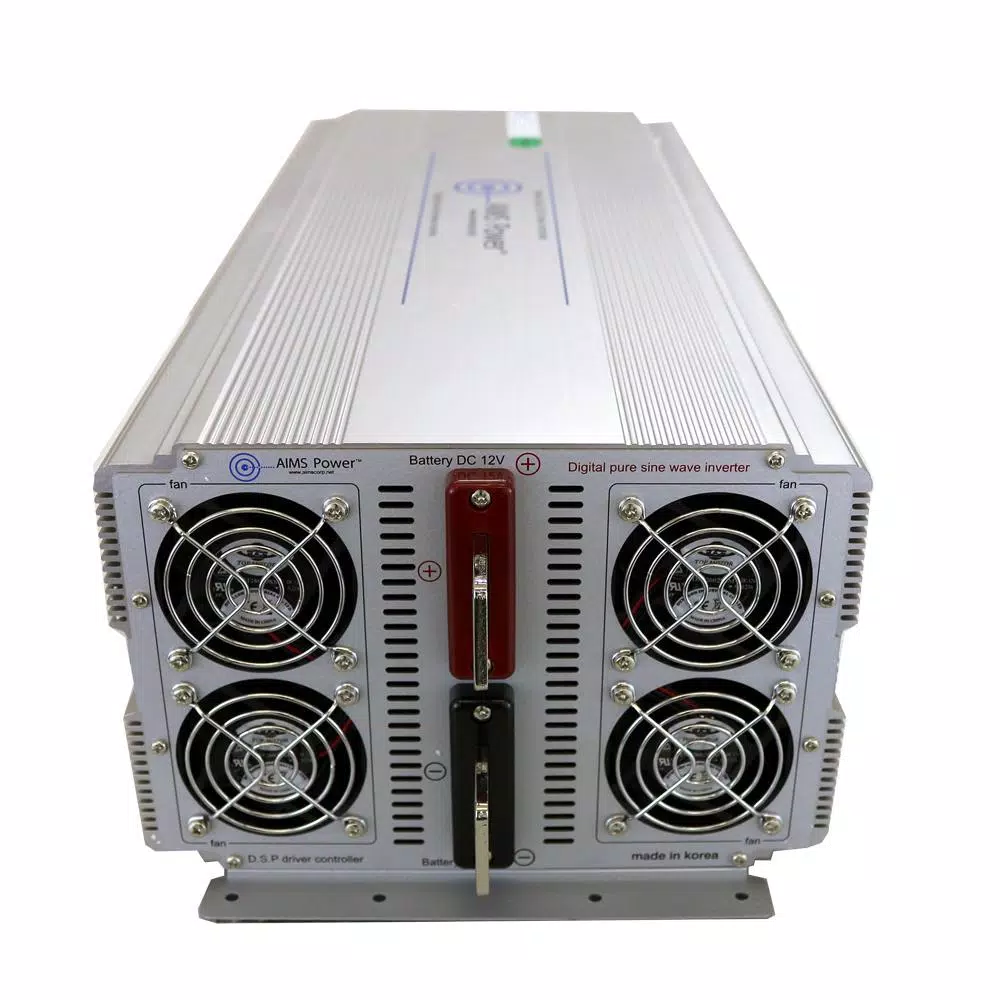 AIMS POWER 5000W Pure Sine Wave Industrial Grade Power Inverter, 12V DC to 120V AC with GFCI