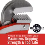 RIDGID 6 in. Heavy-Duty Straight Pipe Wrench, Red thumbnail 6