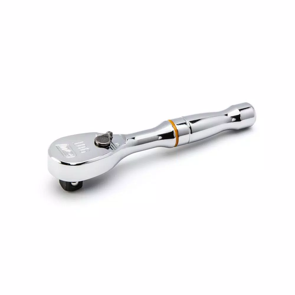 GEARWRENCH 3/8 in. Drive 90-Tooth Compact Head Stubby Teardrop Ratchet, 4-1/2 in.