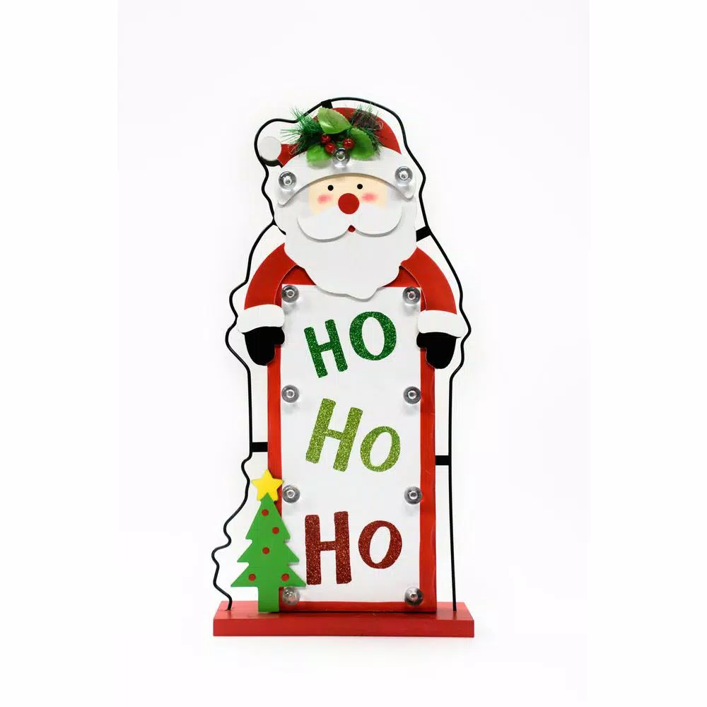 Fraser Hill Farm 24 in. Artificial Christmas Wreath Decor Set with Train, Sleigh, and LED Shelf Sitters