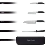 Trademark Classic Cuisine 5-Piece Stainless Steel Knife Set with Nylon Carry Bag thumbnail 2