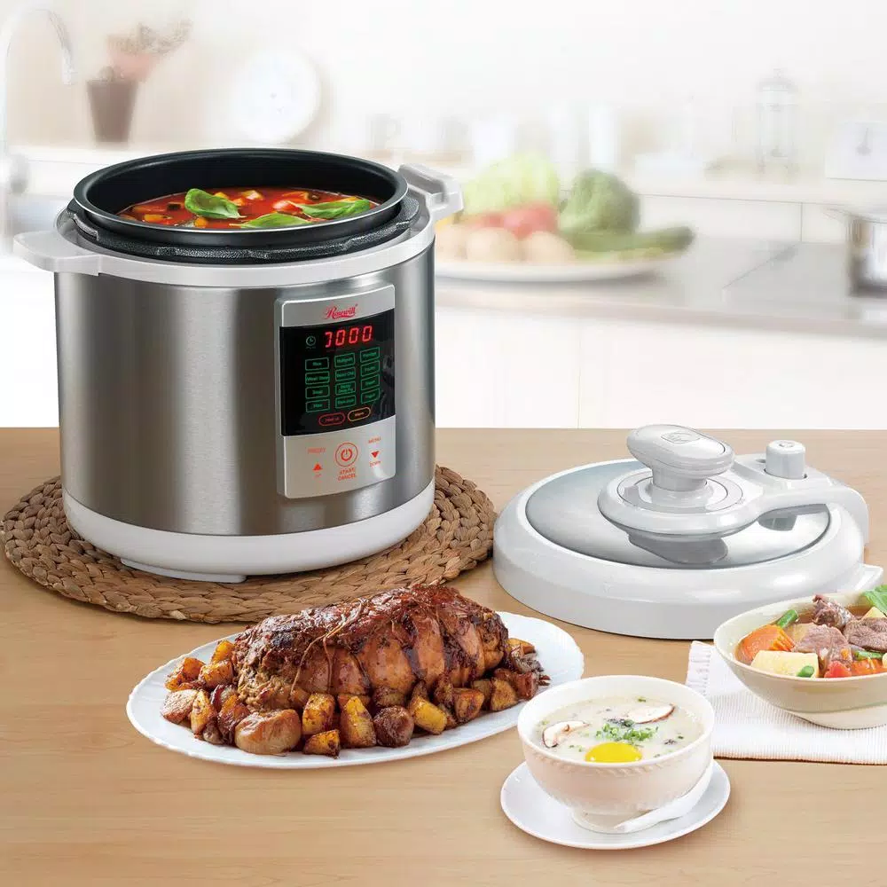 Rosewill 7-in-1 Multi-Function Electric Pressure Cooker, 6.3 Qt, White/Stainless Steel