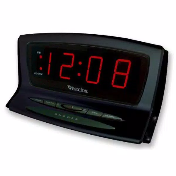 Westclox Instant-Set Digital LED Alarm Clock with Battery Backup, Black