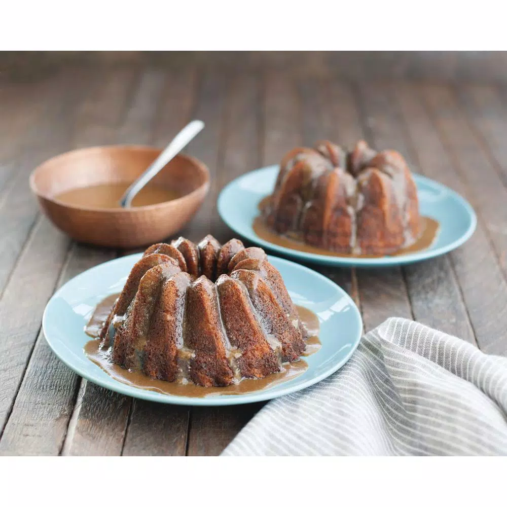 Nordic Ware Fluted Duet Bundt Pan - Dual Cavity Cast Aluminum Nonstick Cake Pan
