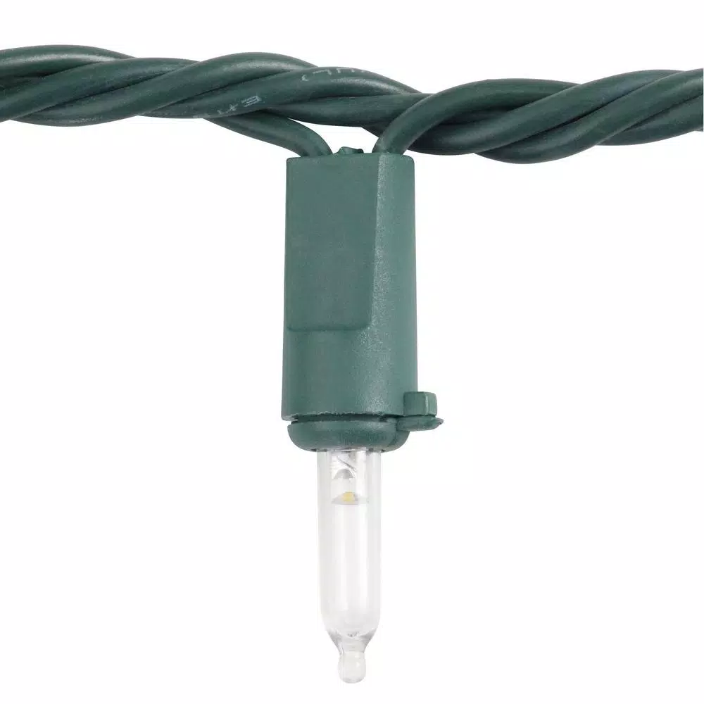 Home Accents Holiday 300-Light LED Mini Warm White Constant-On String Lights, Indoor/Outdoor, Green Wire