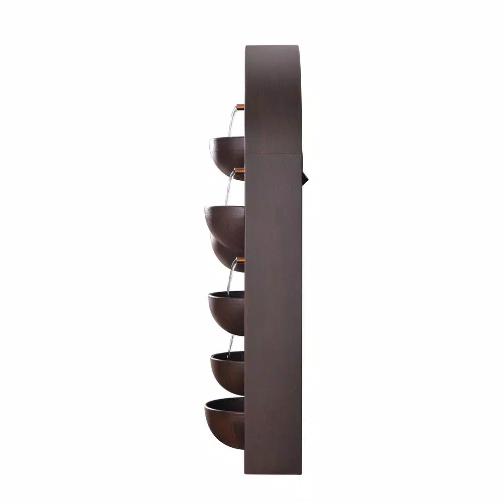 Kenroy Home Silva 31 in. Steel Wall Fountain with Built-in Planters, Rusty Red Finish