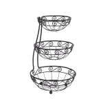 Spectrum Diversified Scroll Arched 3-Tier Steel Fruit Basket Server thumbnail 1
