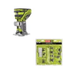 RYOBI 18V ONE+ Cordless Fixed Base Trim Router with 15-Piece Carbide Bit Set thumbnail 1