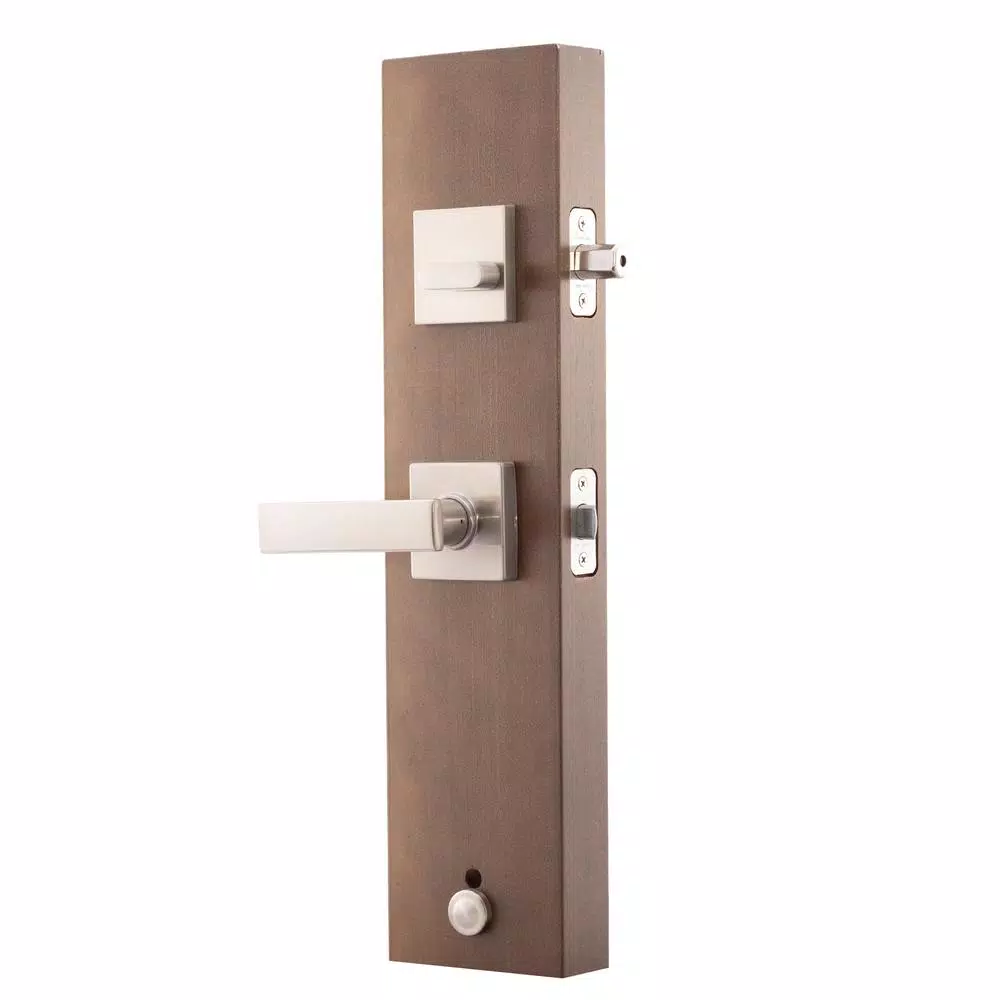 Copper Creek Craftsman Satin Stainless Steel Front Door Handleset with Remi Lever Trim