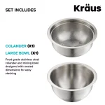 KRAUS Stainless Steel Mixing Bowl and Colander Set for Workstation Sinks thumbnail 2