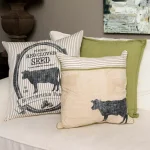 Heritage Lace Butterfield Farms 22x22 in. Tan and Cream Striped Farmhouse Pillow Cover thumbnail 2