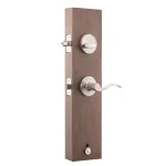 Copper Creek Colonial Satin Stainless Door Handleset with Waverly Lever Trim thumbnail 4