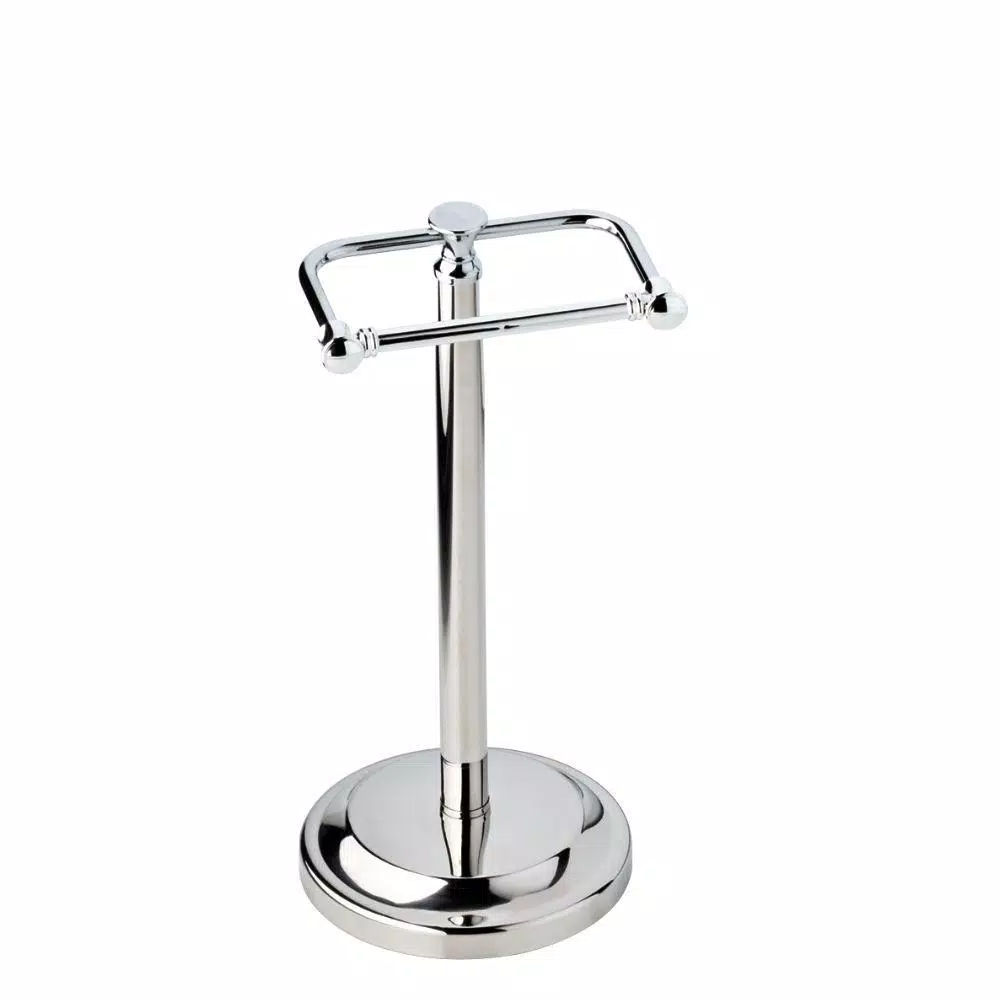 Delta Silverton Telescoping Free-Standing Toilet Paper Holder in Polished Chrome