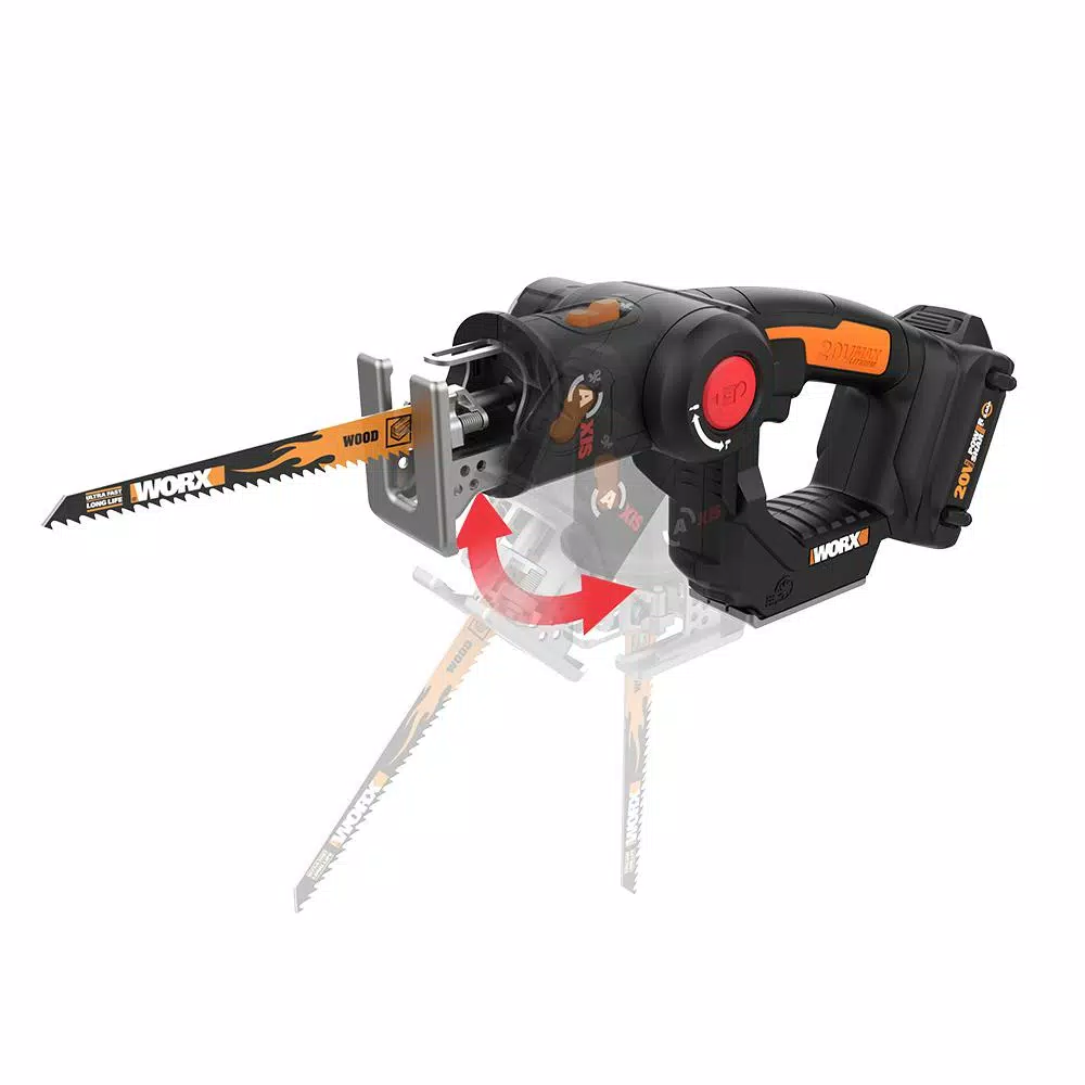 Worx WX550L 20V Power Share AXIS 2-in-1 Convertible Jigsaw and Reciprocating Saw Kit
