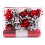 Santaland Designs Plus 36-Piece Metallic Gift Bow and Curling Ribbon Set - Red and Silver thumbnail 1