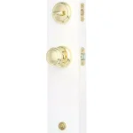Baldwin Prestige Wesley Single Cylinder Door Handleset with Alcott Knob, Lifetime Polished Brass thumbnail 3