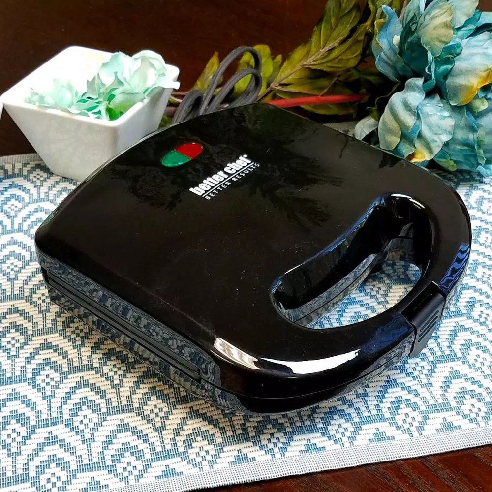 Better Chef Black Belgian Waffle Maker, 750W Non-Stick Waffle Iron