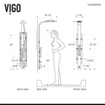 VIGO Mateo 59.5 in. Stainless Steel 6-Jet High Pressure Shower Panel System thumbnail 6