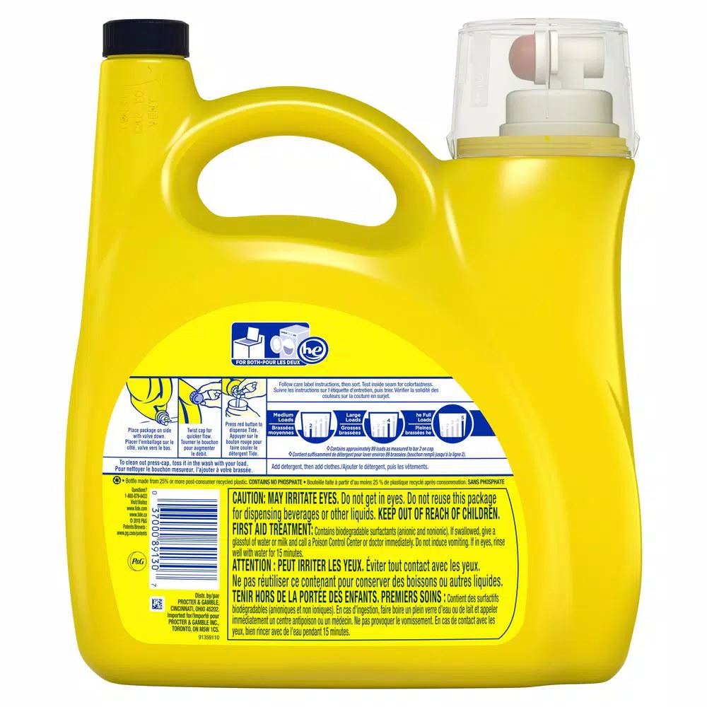 Tide Simply Clean and Fresh Liquid Laundry Detergent, Daybreak Fresh, 138 oz (89 Loads)
