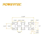 POWERTEC 36 in. Aluminum Universal Multi T-Track for Woodworking thumbnail 3