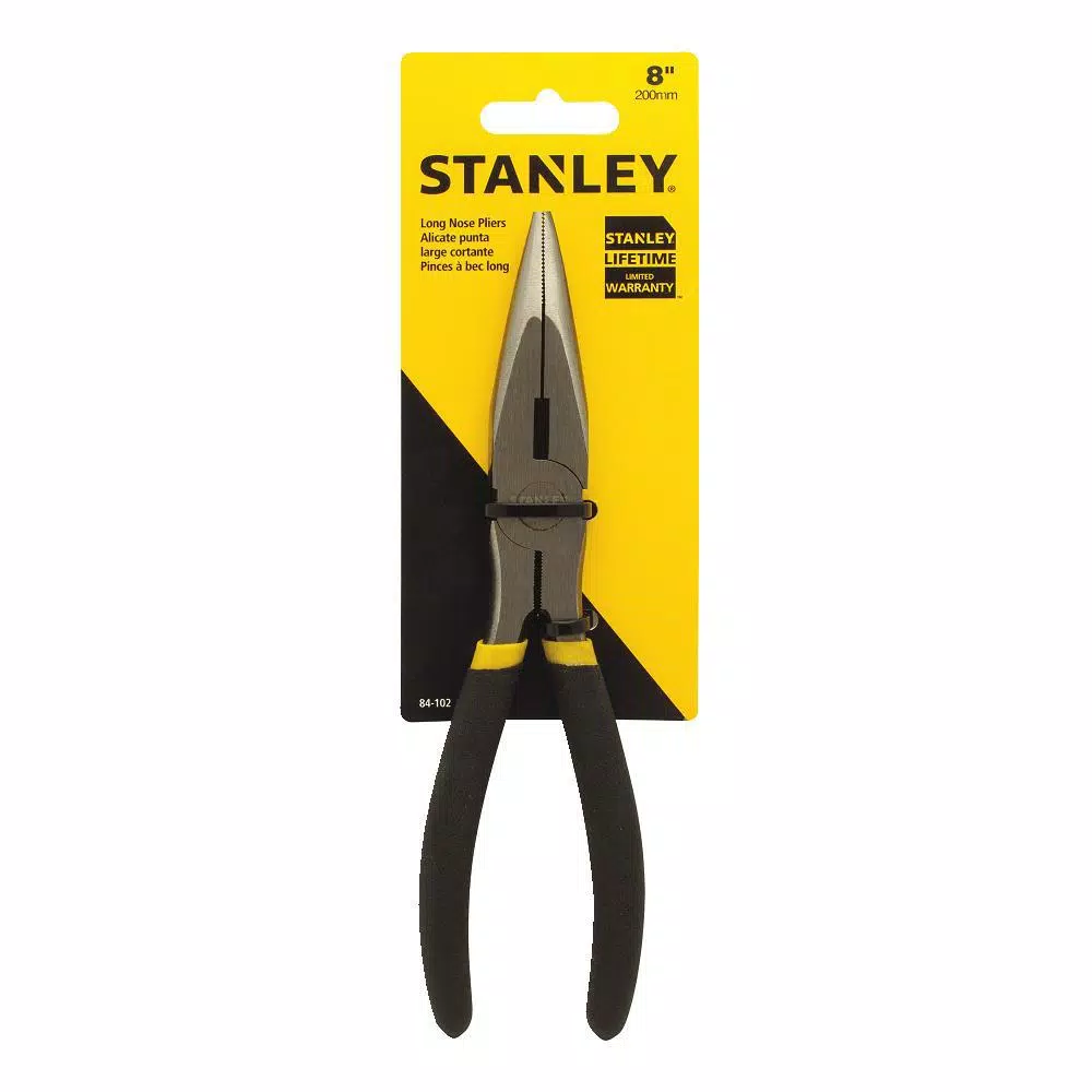 Stanley 8 in. Long Nose Pliers, Drop Forged Steel Hand Tool