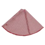 VHC Brands 48 in. Tannen Deep Red and Nickel Grey Jacquard Christmas Tree Skirt thumbnail 3