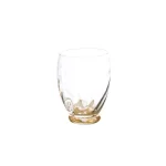 Abigails Elisa Stemless Water Glass Set, Clear with Gold Infused Base, Set of 4 thumbnail 1