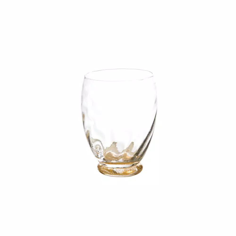 Abigails Elisa Stemless Water Glass Set, Clear with Gold Infused Base, Set of 4