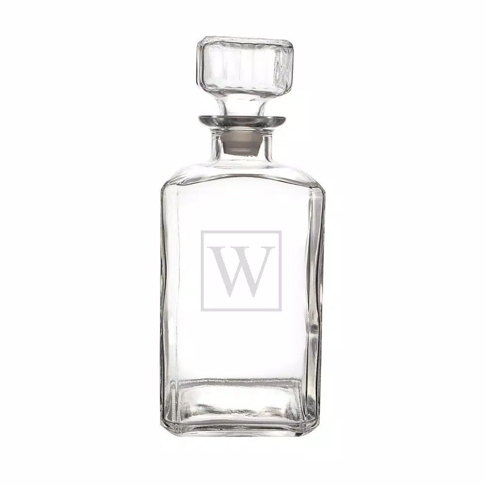 Cathy's Concepts Personalized Glass Whiskey Decanter with Beveled Stopper, 34 oz